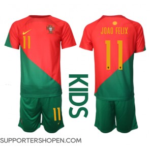 Portugal Joao Felix #11 Hemmatröja Barn VM 2022 Kortärmad (+ korta byxor)